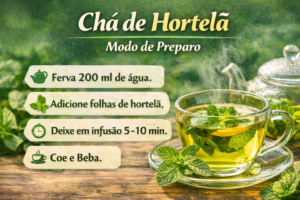 Preparo do chá de hortelã passo a passo