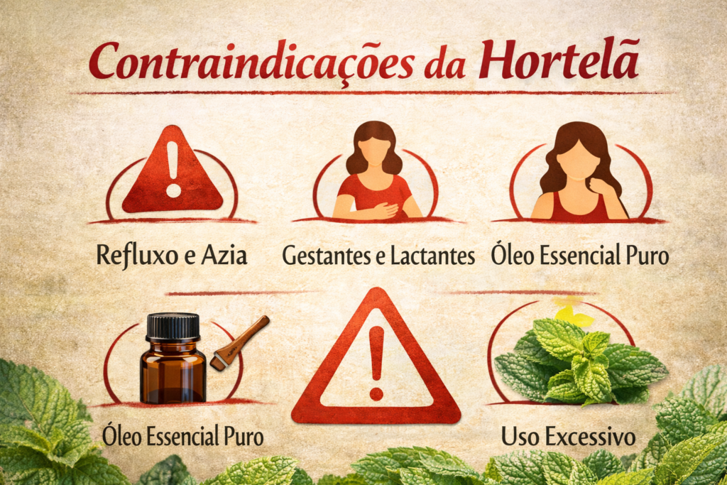 contraindicações da hortelã e cuidados importantes
